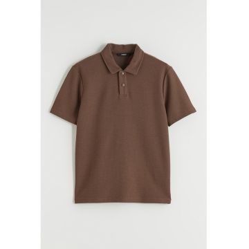 Tricou polo cu model uni - Maro