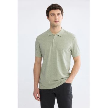 Tricou polo regular fit - Verde masliniu pal