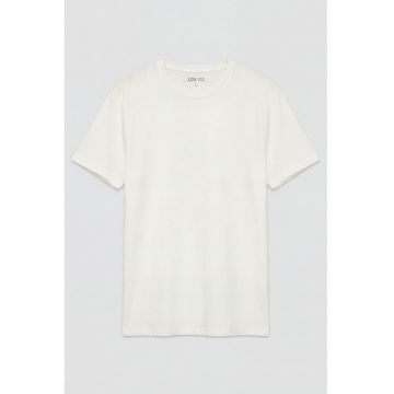 Tricou regular fit de bumbac cu imprimeu grafic - Alb/Verde smarald