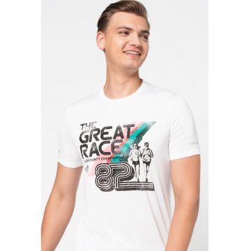 Tricou relaxed fit Run Great Race - Negru/Alb optic/Roz