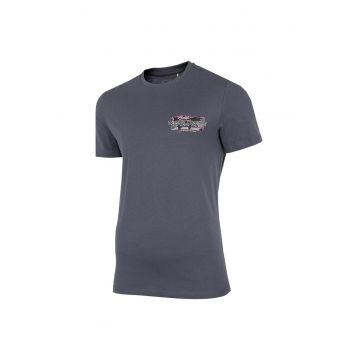 Tricou sport barbati  croiala regulata - imprimeu - bumbac organic