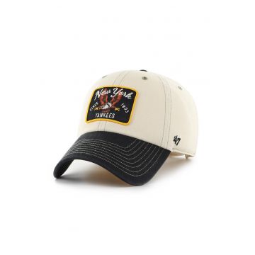 ’47 - Sapca baseball cu design brodat - Negru/Galben/Ecru