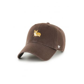 ’47 - Sapca baseball de bumbac cu logo brodat - Maro inchis
