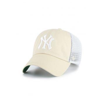 ’47 - Sapca trucker de denim cu logo brodat - Alb/Crem