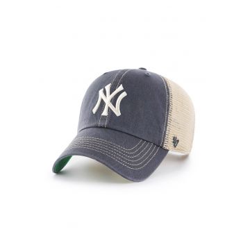 ’47 - Sapca trucker din denim cu logo brodat - Alb/Bleumarin