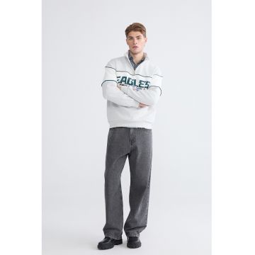Blugi relaxed-fit cu talie medie - Gri antracit