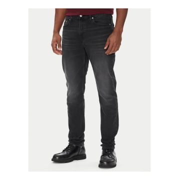 Blugi slim fit cu aspect decolorat -