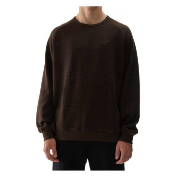 Bluza barbati  croiala confortabila - decolteu rotund - maro - bumbac si poliester