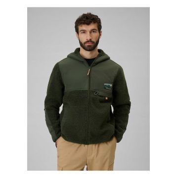 Hanorac barbati  Polar sherpa cu gluga - kaki - sintetic -