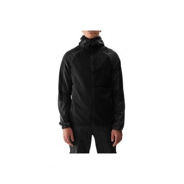 Jacheta tehnica  barbati - impermeabila - cu gluga - negru - poliester-elastan -