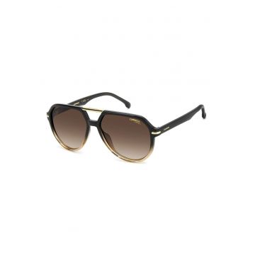 Ochelari de soare aviator cu lentile in degrade - Negru/Bej inchis