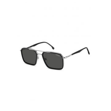 Ochelari de soare aviator cu lentile uni - Negru/Argintiu
