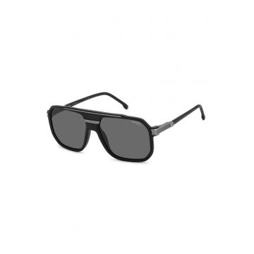 Ochelari de soare aviator cu logo - Negru/Argintiu