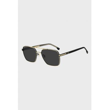 Ochelari de soare aviator cu logo - Negru/Auriu deschis