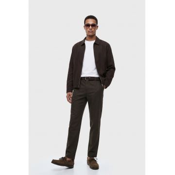 Pantaloni chino din bumbac cu model uni - Maro