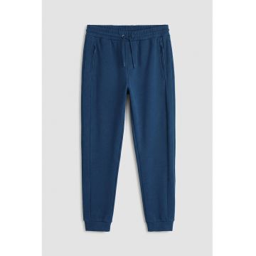 Pantaloni conici de trening din amestec de bumbac - Albastru inchis