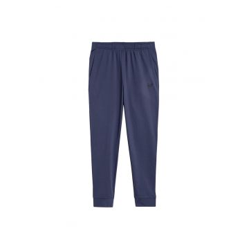 Pantaloni de trening pentru barbati -  4FAW23TFTRM350 - poliester/elastan - bleumarin
