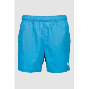 Pantaloni scurti de baie cu buzunar pe partea din spate - Albastru azur