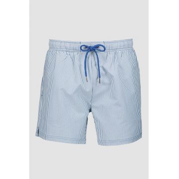 Pantaloni scurti de baie cu buzunare laterale - Alb/Albastru