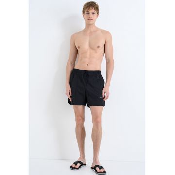 Pantaloni scurti de baie cu buzunare laterale - Negru