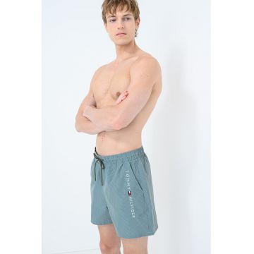 Pantaloni scurti de baie cu buzunare laterale - Verde/Negru