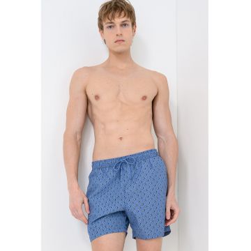 Pantaloni scurti de baie cu imprimeu - Albastru prafuit