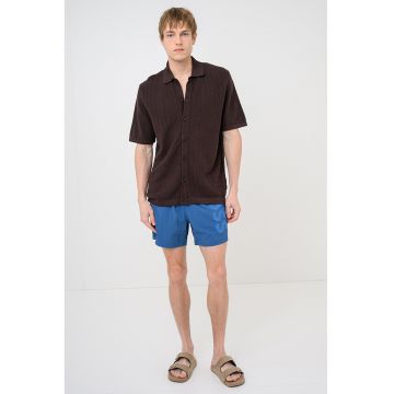Pantaloni scurti de baie cu imprimeu logo Octopus - Albastru