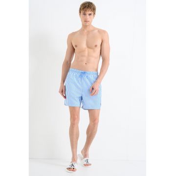 Pantaloni scurti de baie cu logo - Alb/Albastru azur