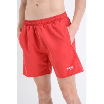 Pantaloni scurti de baie cu logo Swordfish - Rosu inchis