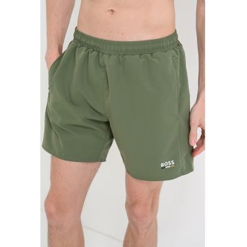 Pantaloni scurti de baie cu logo Swordfish - Verde masliniu