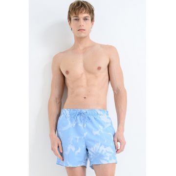 Pantaloni scurti de baie cu model tie-dye - Albastru pastel