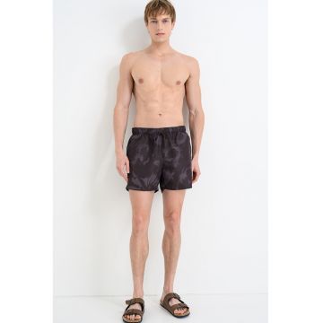 Pantaloni scurti de baie cu model tie-dye - Maro inchis