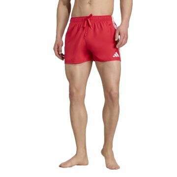 Pantaloni scurti de baie cu snur in talie - Alb/Rosu vermillion