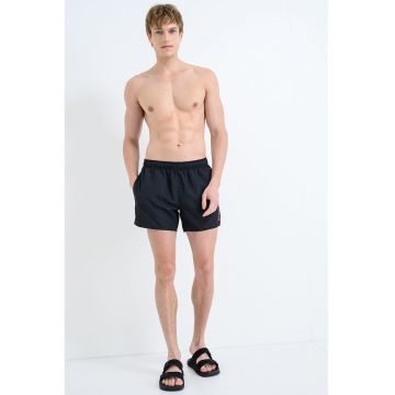 Pantaloni scurti de baie cu talie elastica - Negru