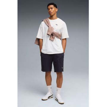 Pantaloni scurti din amestec de bumbac cu logo - Alb/Negru