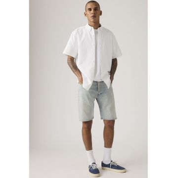 Pantaloni scurti din denim cu croiala dreapta - Albastru deschis