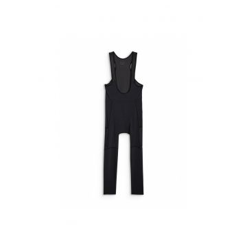Pantaloni sport pentru ciclism -  cu bretele - negru - insertie gel - talie inalta - 7/8
