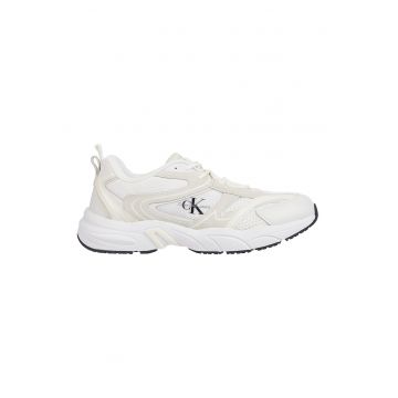 Pantofi sport cu garnituri din piele intoarsa - Alb/Alb murdar