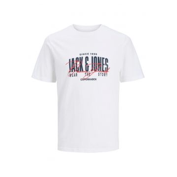 Plus Tricou la baza gatului barbati big sizes - din bumbac - Regular Fit - Alb