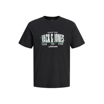 Plus Tricou la baza gatului barbati big sizes - din bumbac - Regular Fit - Negru