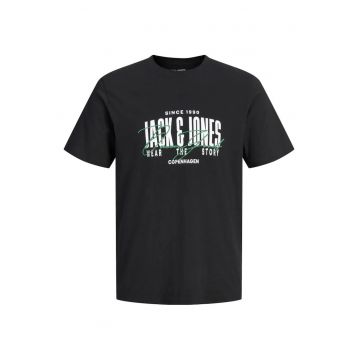 Plus Tricou la baza gatului barbati big sizes - din bumbac - Regular Fit - Negru