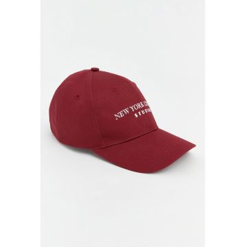 Sapca cu broderie text - Alb/Gri inchis