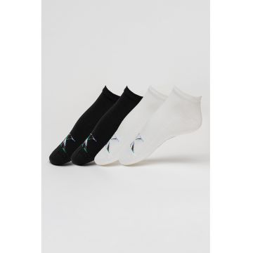 Set de sosete scurte - 2 perechi - Negru/Alb optic