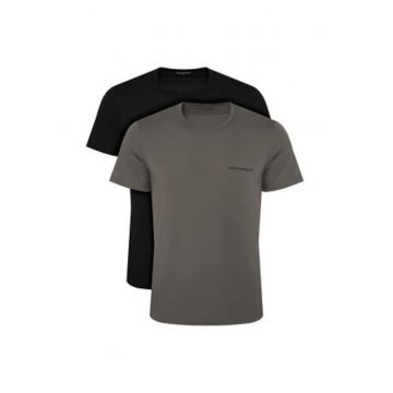 Set de tricouri barbati -  negru si gri - bumbac - croiala regular fit -