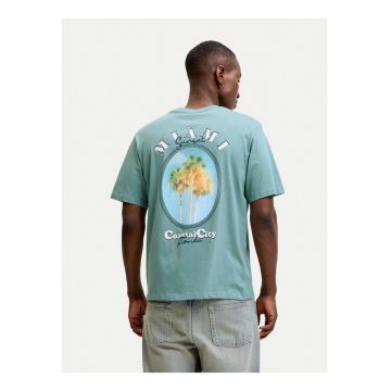 Tricou Barbatesc -  Verde/Albastru - Bumbac - Croiala Regular Fit