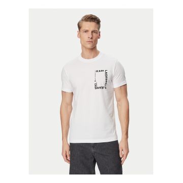 Tricou barbati -  alb - bumbac organic - croiala slim fit