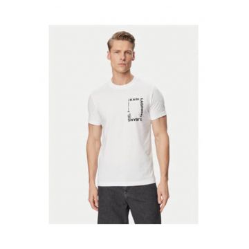 Tricou barbati -  alb - bumbac organic - croiala slim fit