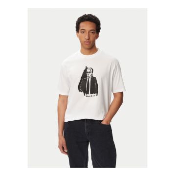 Tricou barbati -  alb - bumbac organic - imprimeu grafic