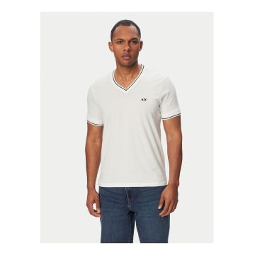 Tricou barbati -  alb - bumbac - regular fit