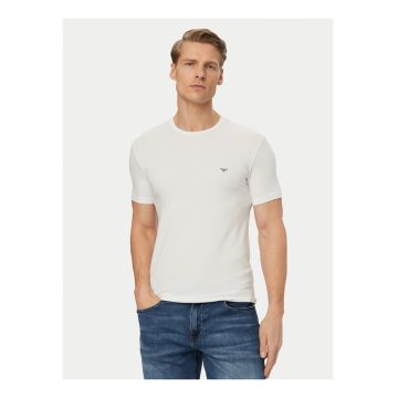 Tricou barbati -  alb - regular fit - modal-bumbac
